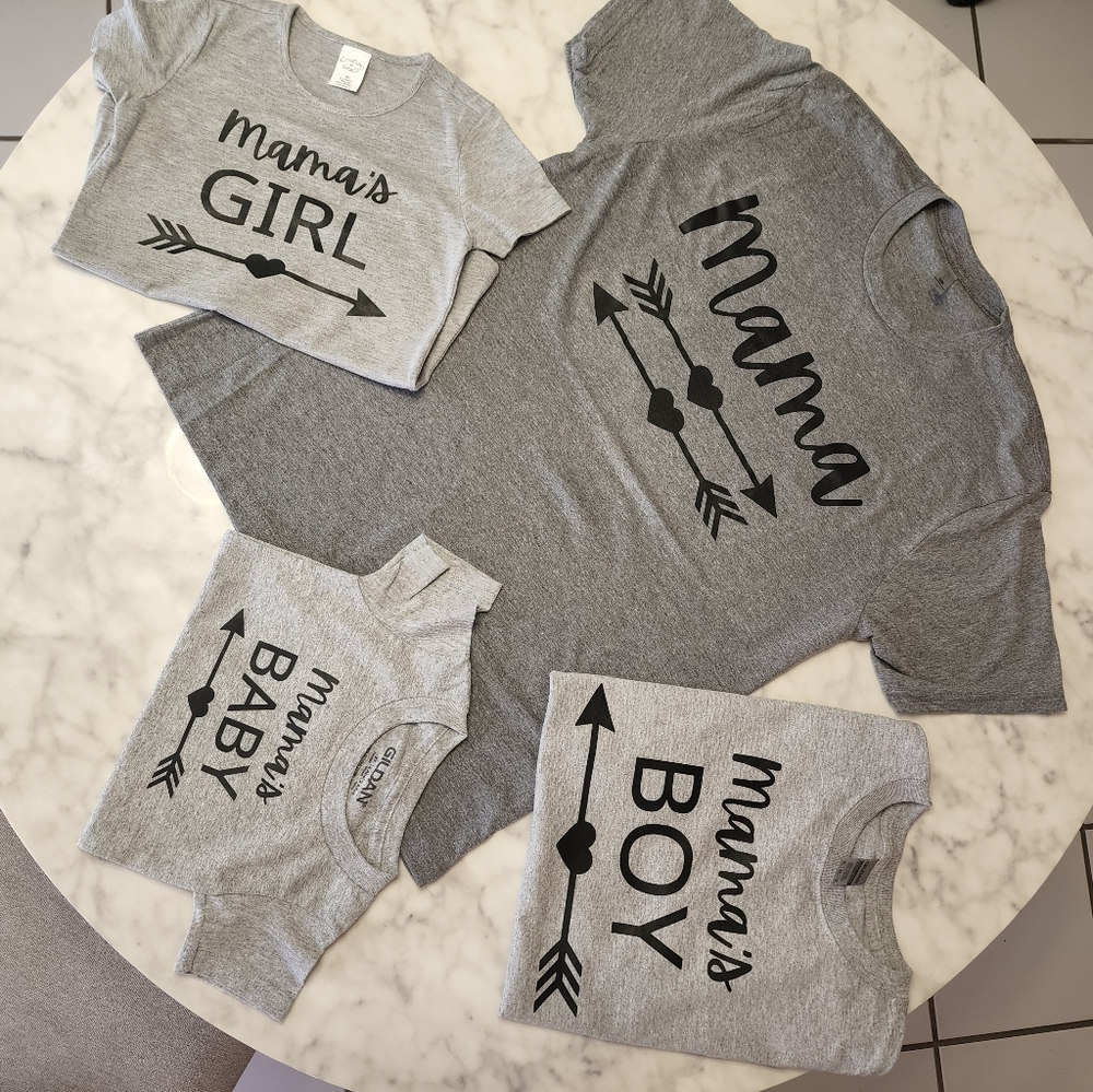 Mama's Girl heart arrow graphic girls tee Hi-lo Size 4T Heather gray tshirt new - Picture 3 of 4